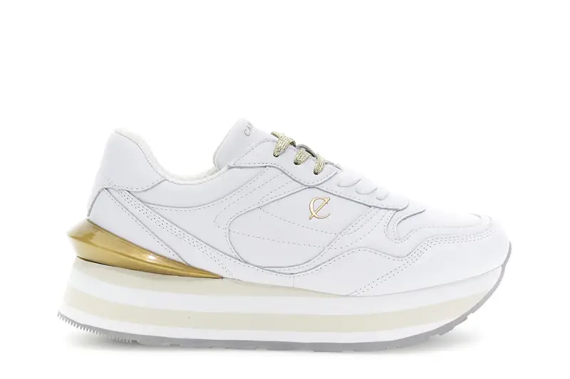 running in pelle bianco