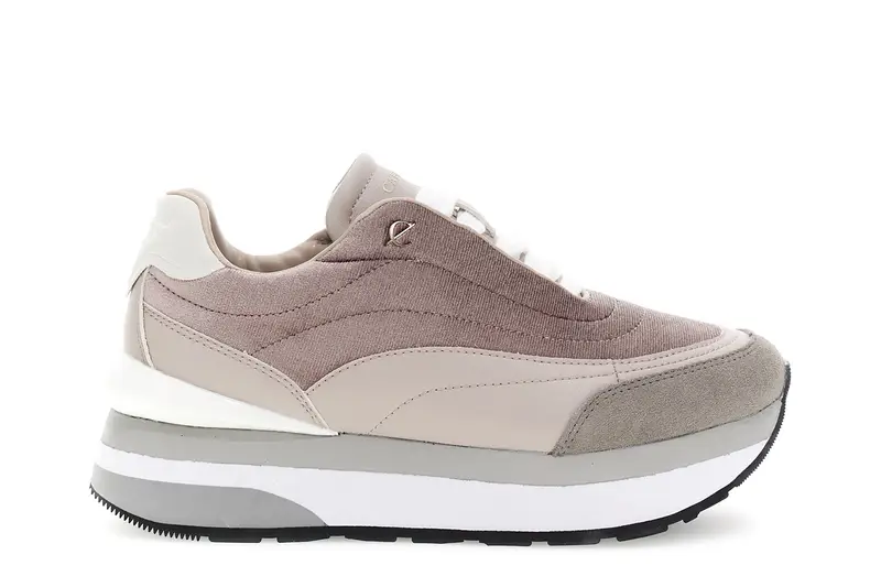 running in velluto e pelle taupe