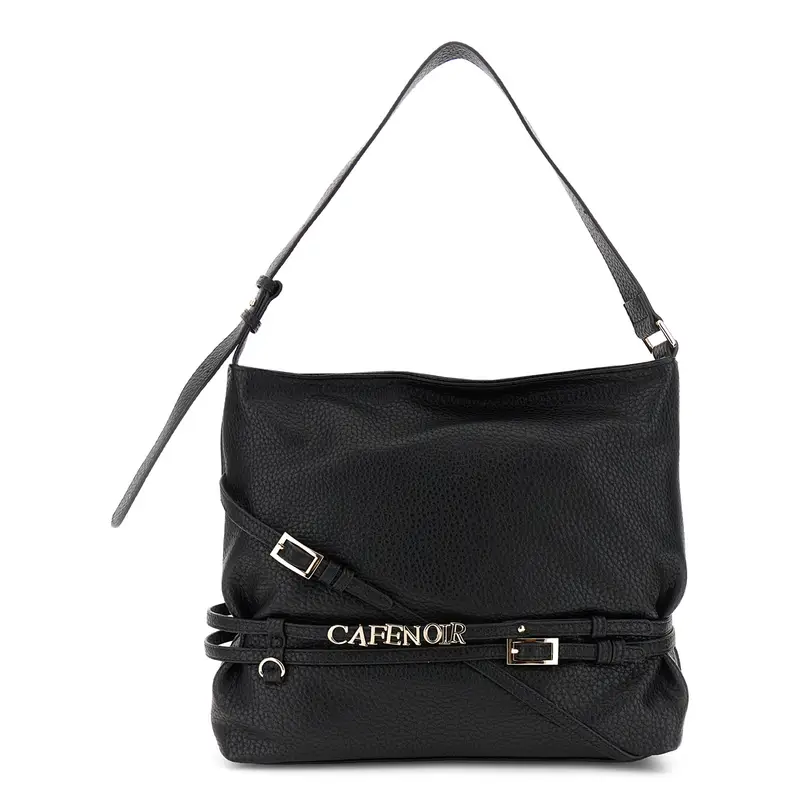 sacca effetto pelle con grana nero