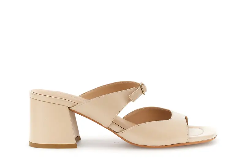 sandali ciabatta in pelle beige