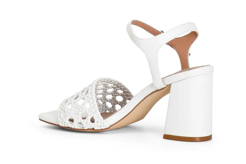 sandali con tomaia traforata bianco miniatura 2