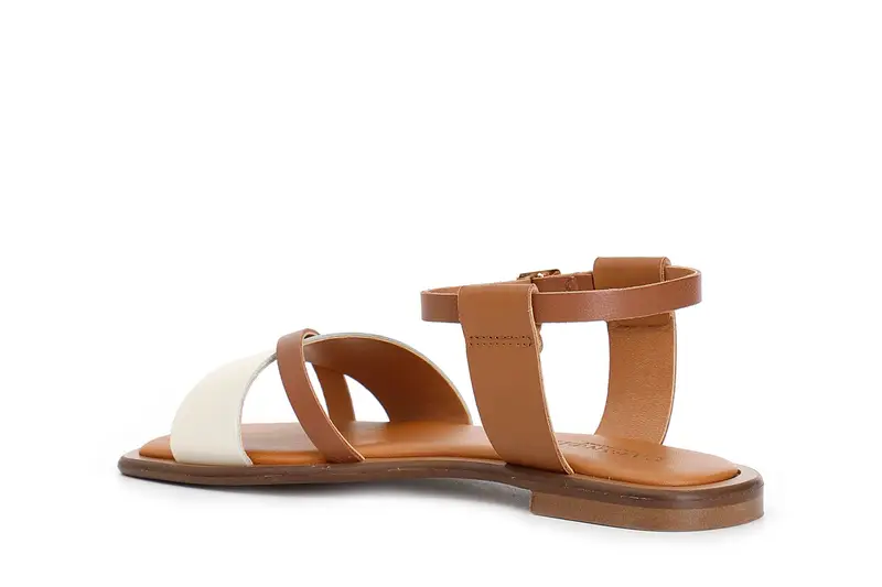 sandali fascia in pelle multicolor multi panna miniatura 2