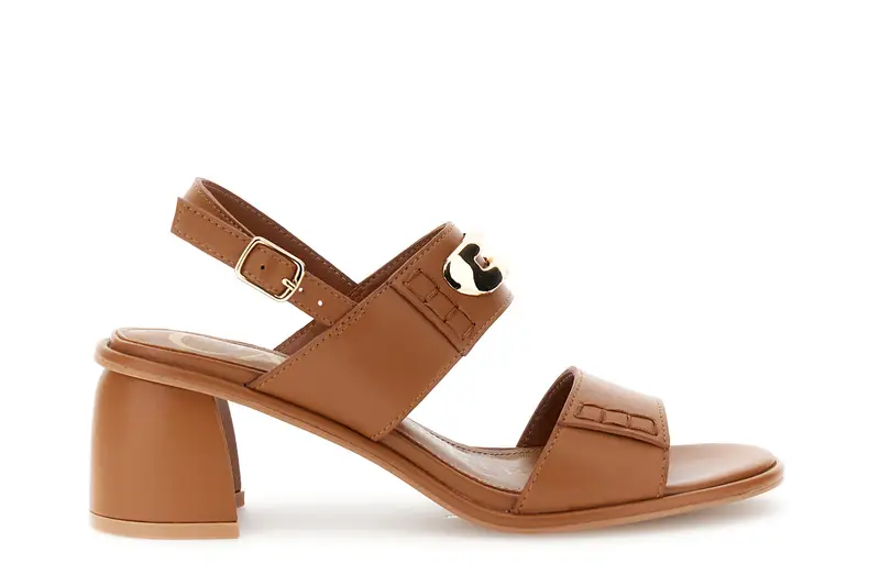 sandali frate effetto pelle con accessorio cuoio