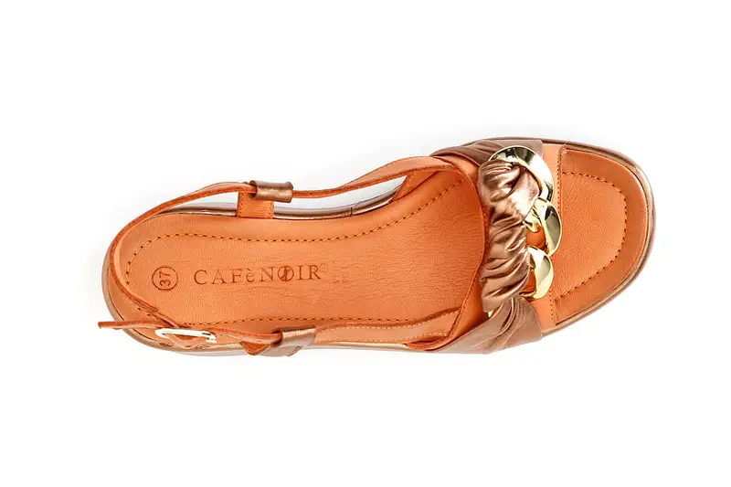 sandali in pelle con catena multi bronzo miniatura 2