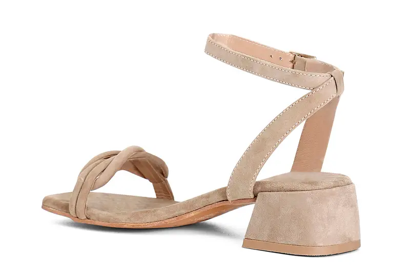 sandali in pelle con nodo sulla tomaia sabbia miniatura 2