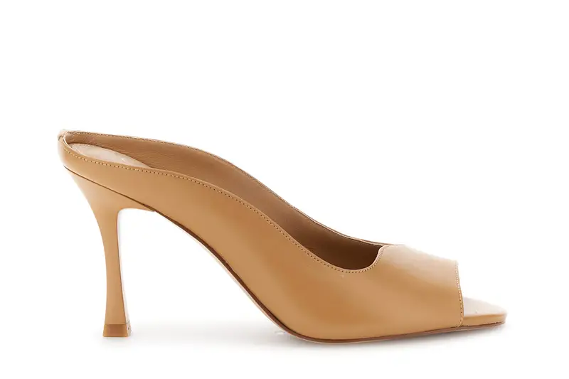 sandali mules open-toe in nappa nude