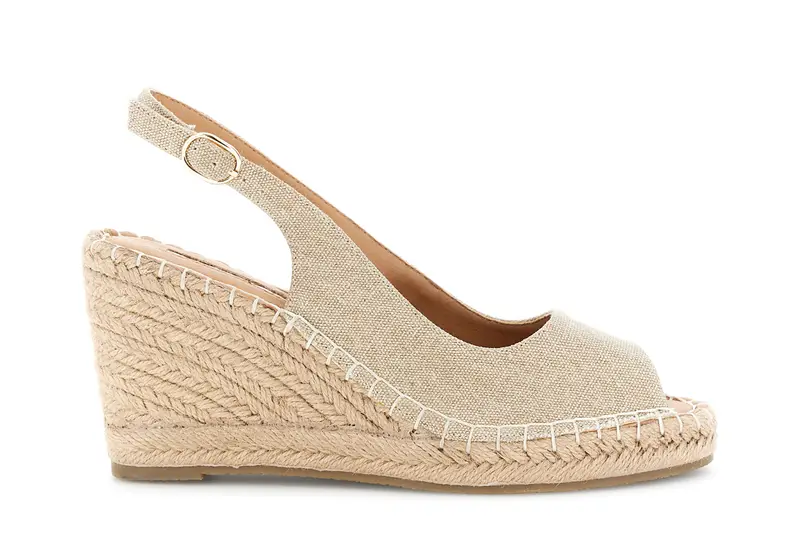 sandali spuntata in canvas camel