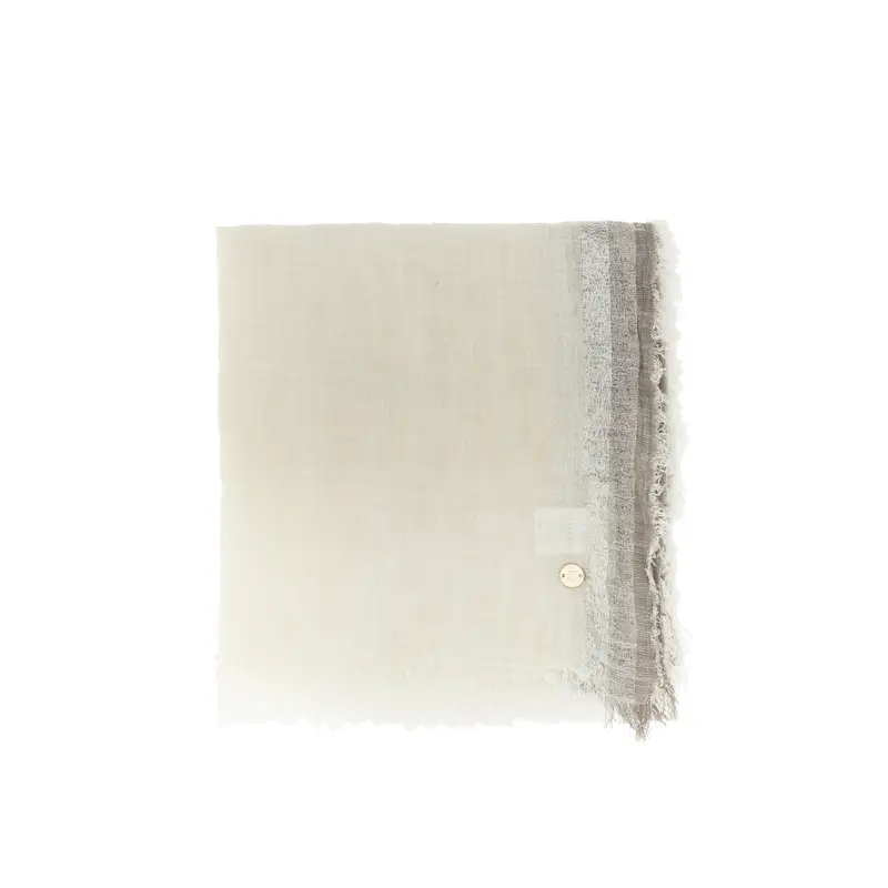 sciarpa con bordature lurex off white