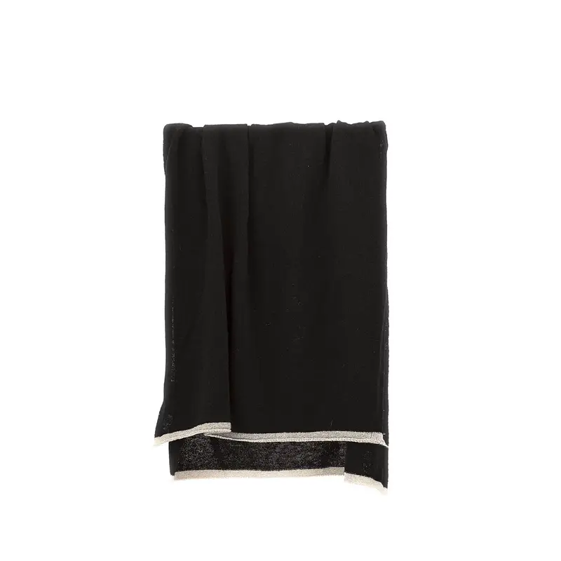 sciarpa in misto cachemire con dettaglio lurex nero