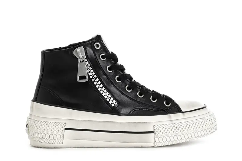 sneakers da donna mid con cerniere nero