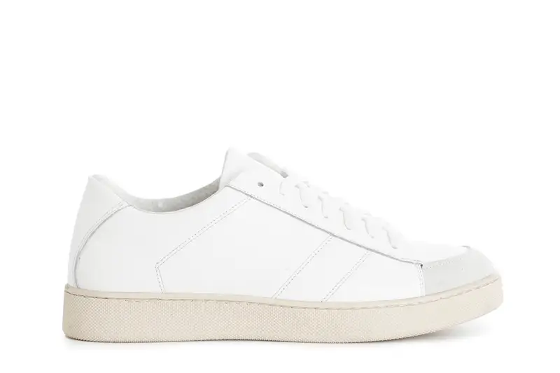 sneakers da uomo in pelle bianco