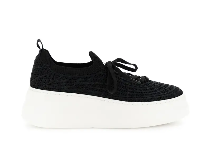 sneakers slip-on con lacci nero