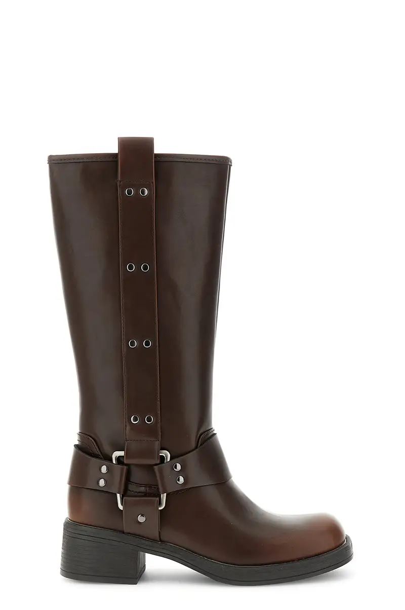 stivale con sperone e borchie t moro