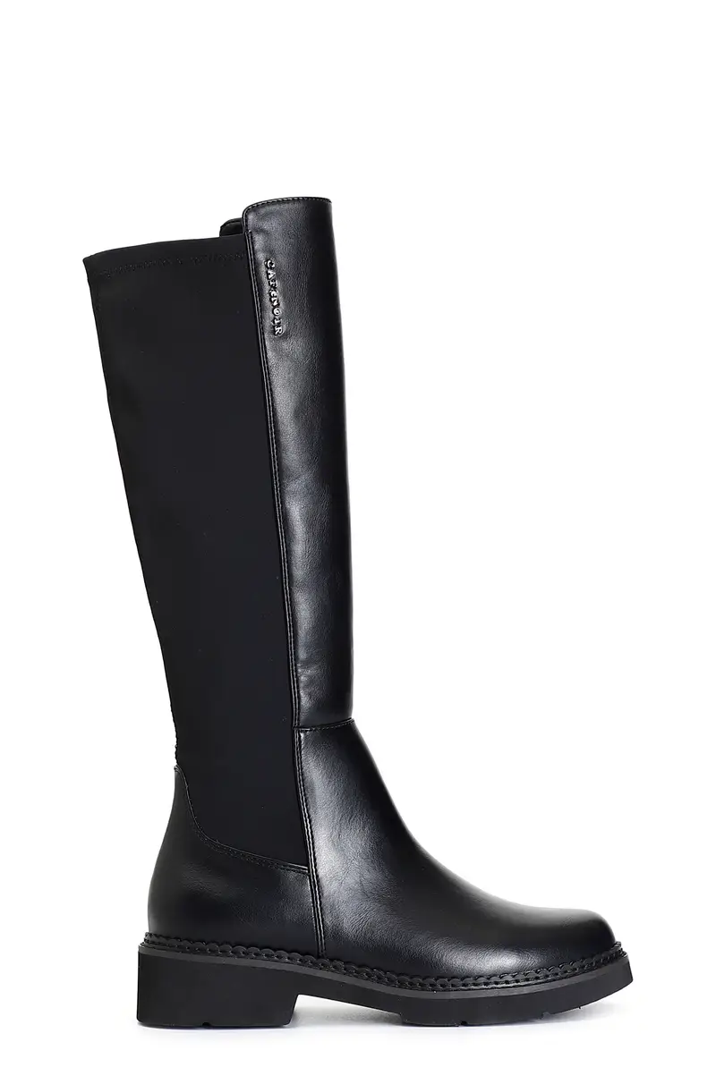 stivale da donna con lettering nero