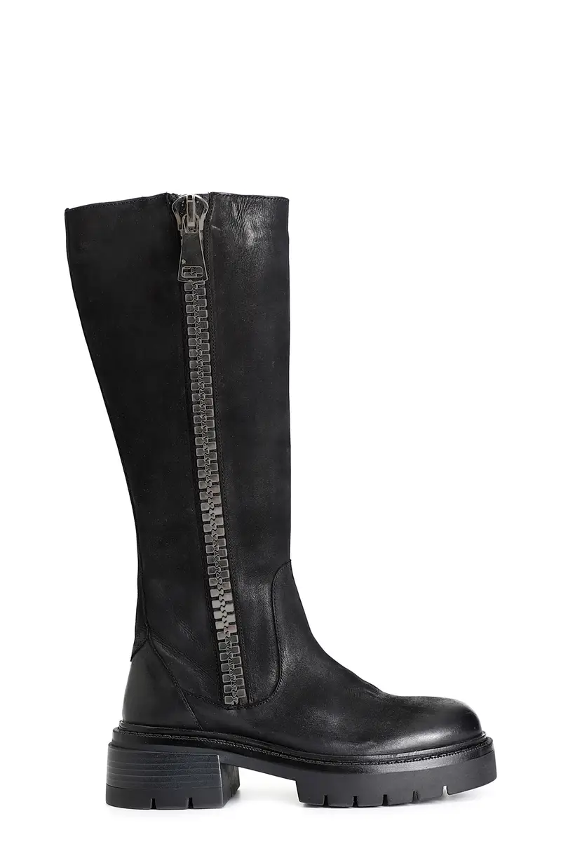 stivale in nabuk maxi zip nero