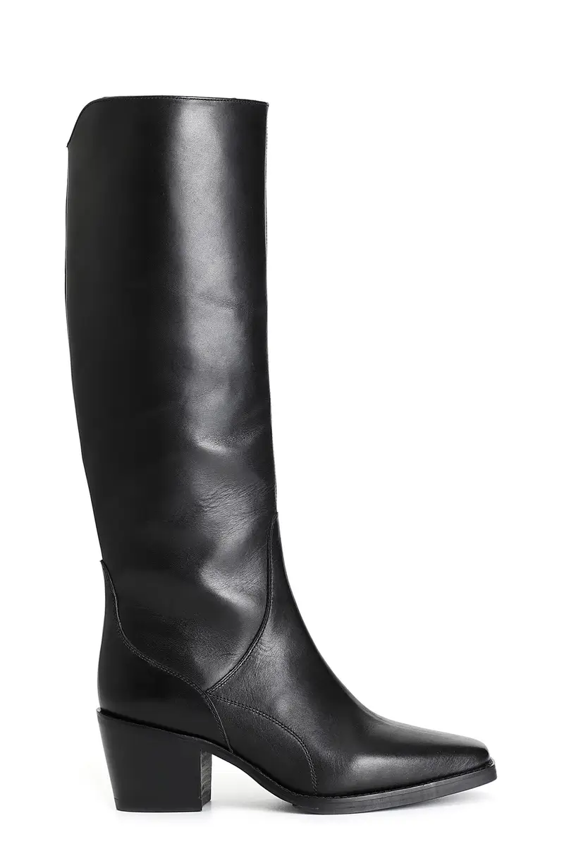 stivale in pelle nero