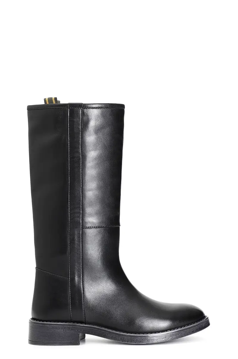 stivale in pelle nero