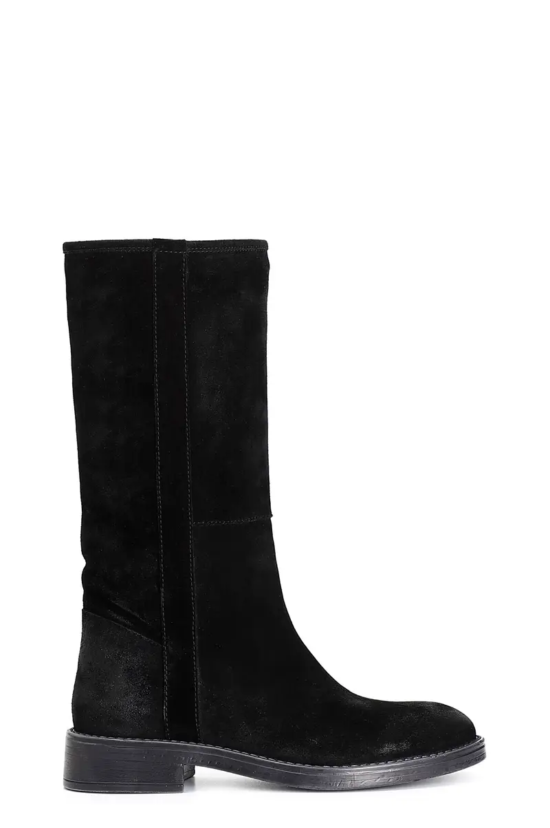 stivale in pelle scamosciata nero