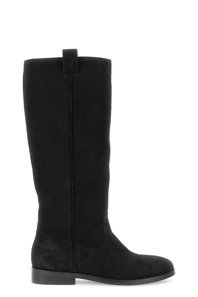 stivali in pelle scamosciata nero