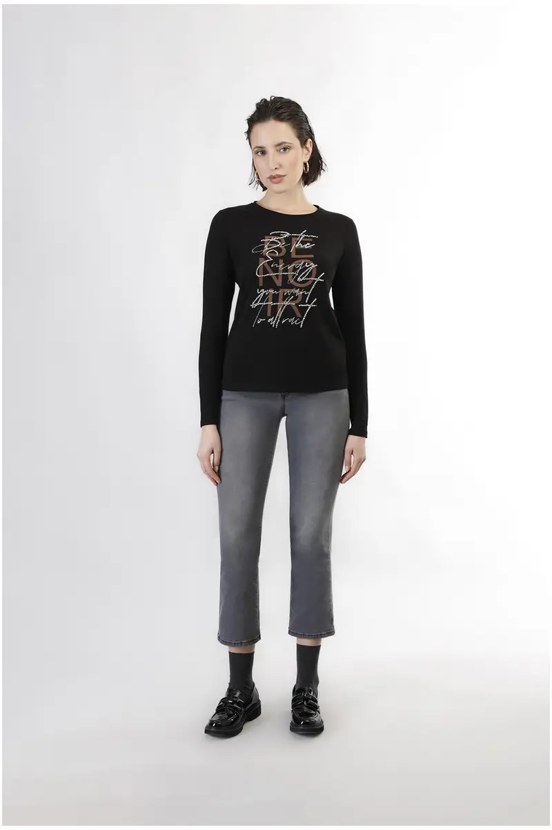 t-shirt manica lunga be noir nero