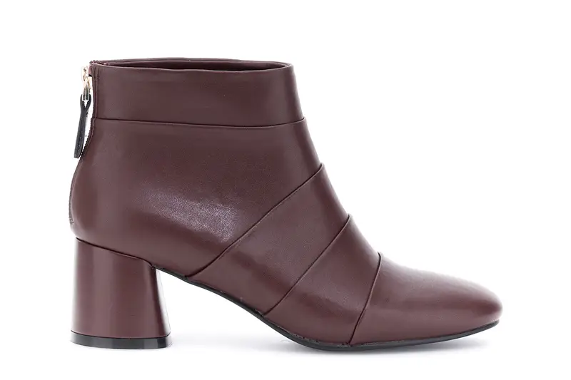 tronchetti alla caviglia in similpelle bordeaux