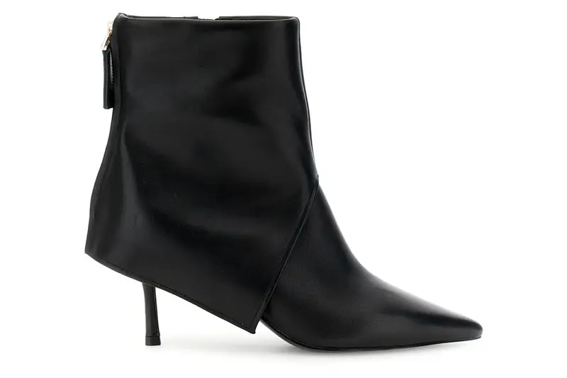 tronchetti con risvolto in pelle nero