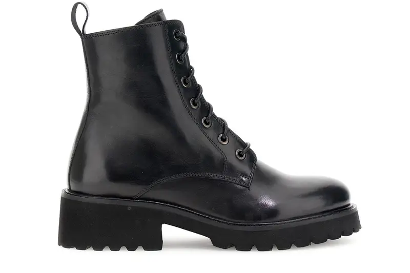 tronchetti in pelle allacciati con cerniera interna nero