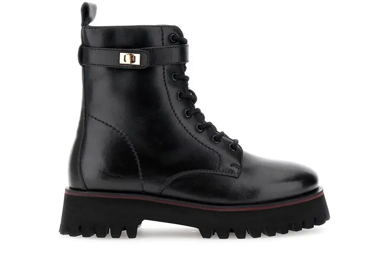 tronchetti in pelle allacciato nero