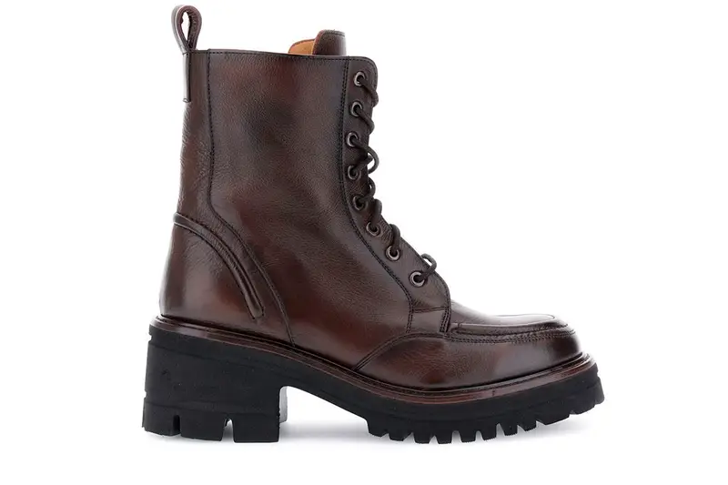 tronchetti in pelle allacciato t moro