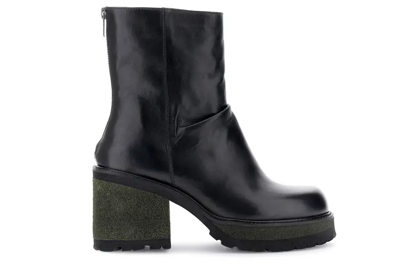 tronchetti in pelle con cerniera sul retro nero