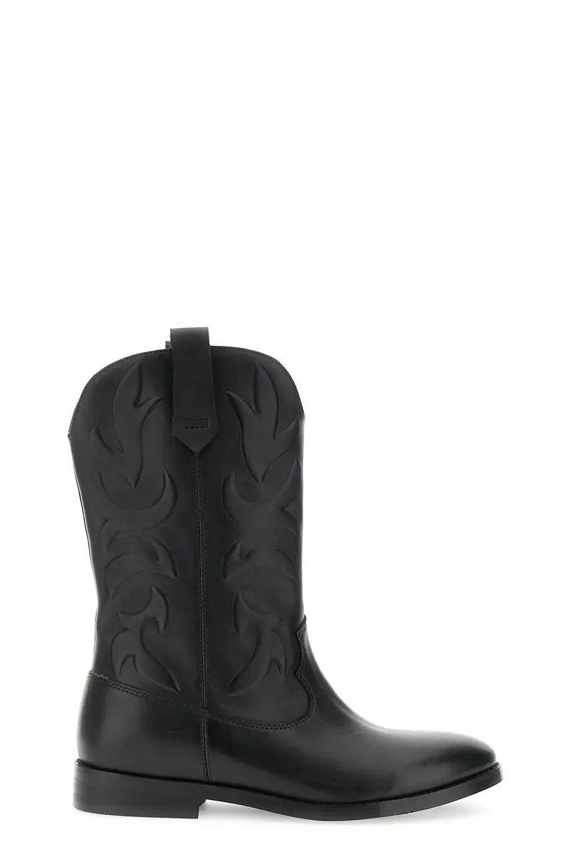 tronchetti in pelle con disegno altorilievo nero