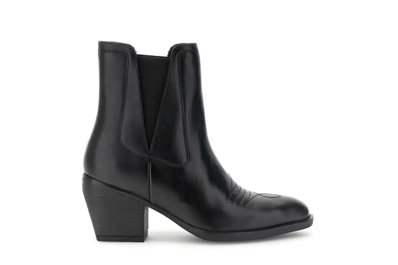 tronchetti in pelle con elastici laterali nero