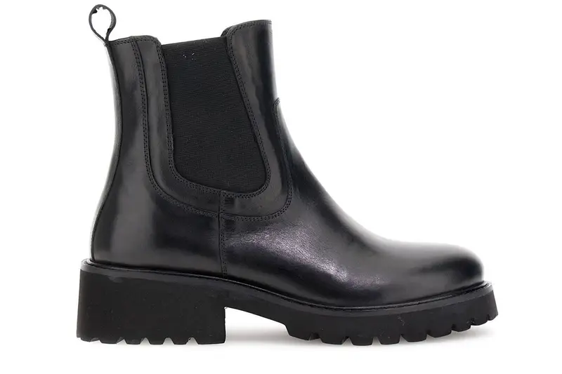 tronchetti in pelle con elastici nero