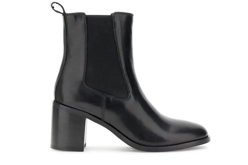 tronchetti in pelle con elastici nero