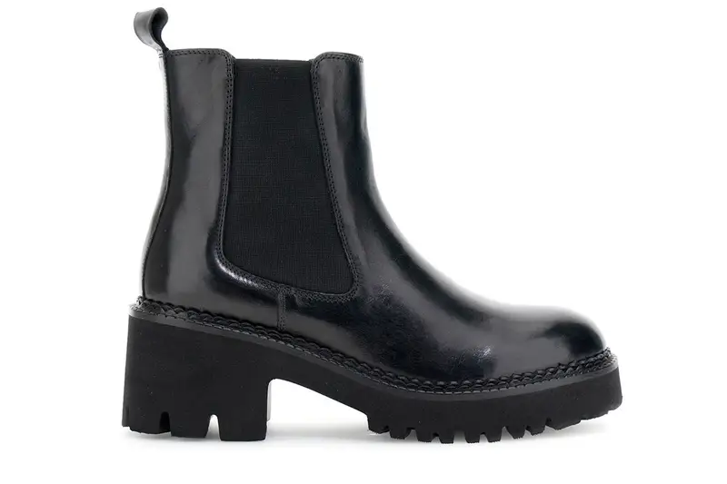 tronchetti in pelle con elastici nero