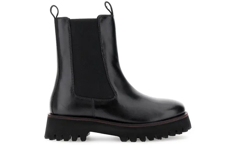 tronchetti in pelle con elastici nero