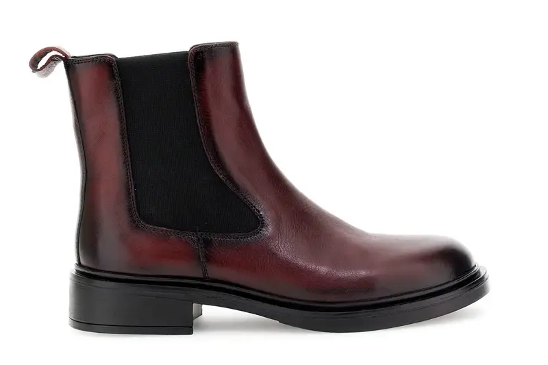 tronchetti in pelle con elastico bordeaux