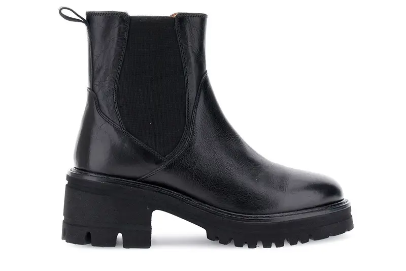 tronchetti in pelle con elastico e vaschetta nero