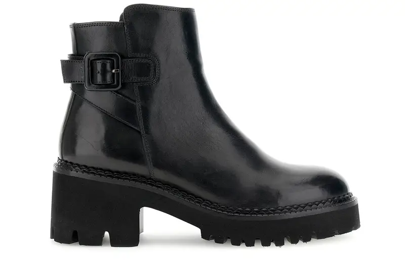 tronchetti in pelle con fibbia nero