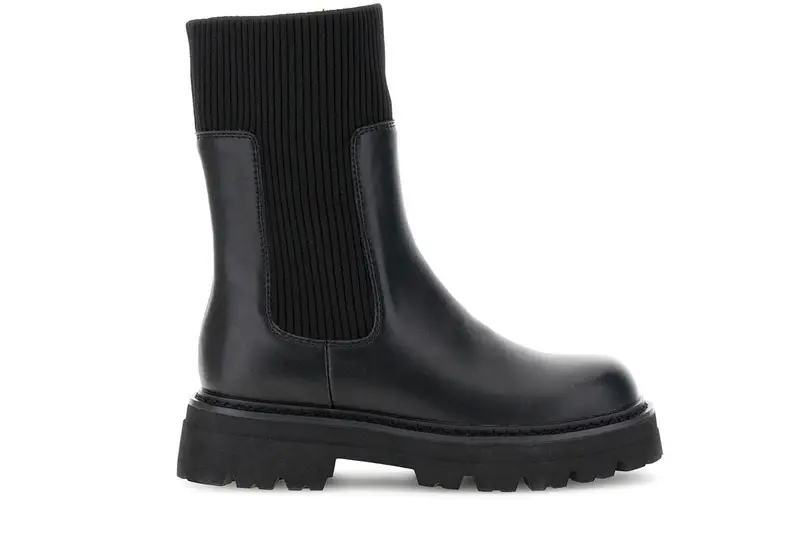 tronchetti in pelle rivestita con calzino nero