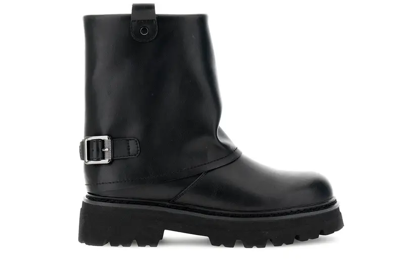 tronchetti in pelle rivestita con ghetta nero