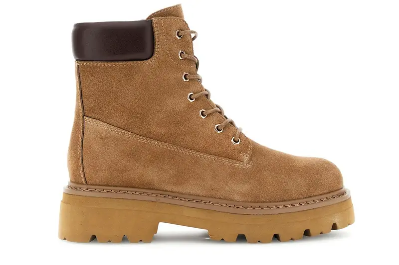 tronchetti in pelle scamosciata allacciato cuoio