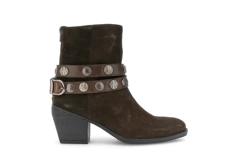 tronchetti in pelle scamosciata con cavigliera t moro