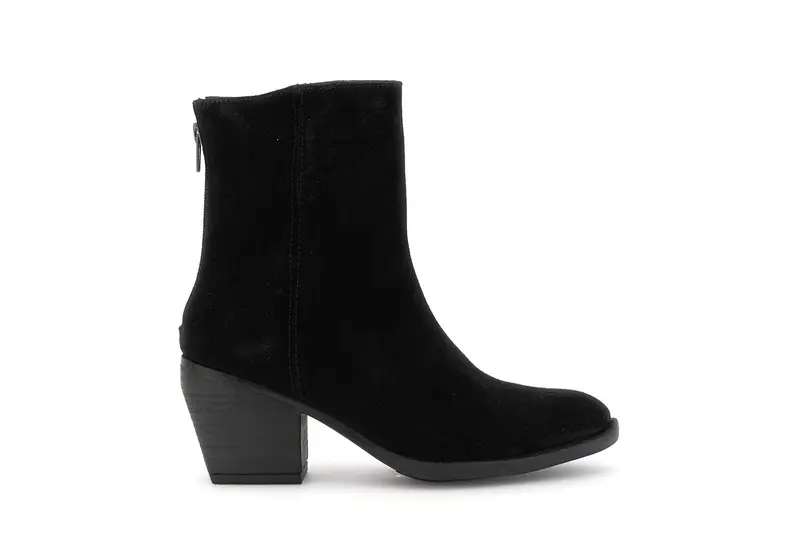 tronchetti in pelle scamosciata con cerniera nero