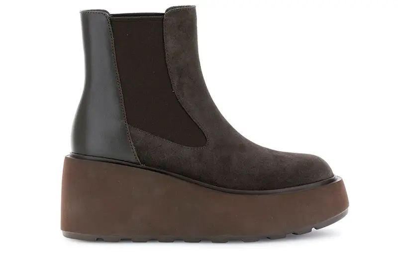 tronchetti in pelle scamosciata e pelle con elastico t moro