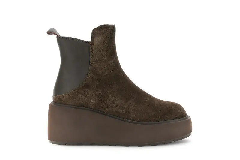 tronchetti in pelle scamosciata e pelle t moro