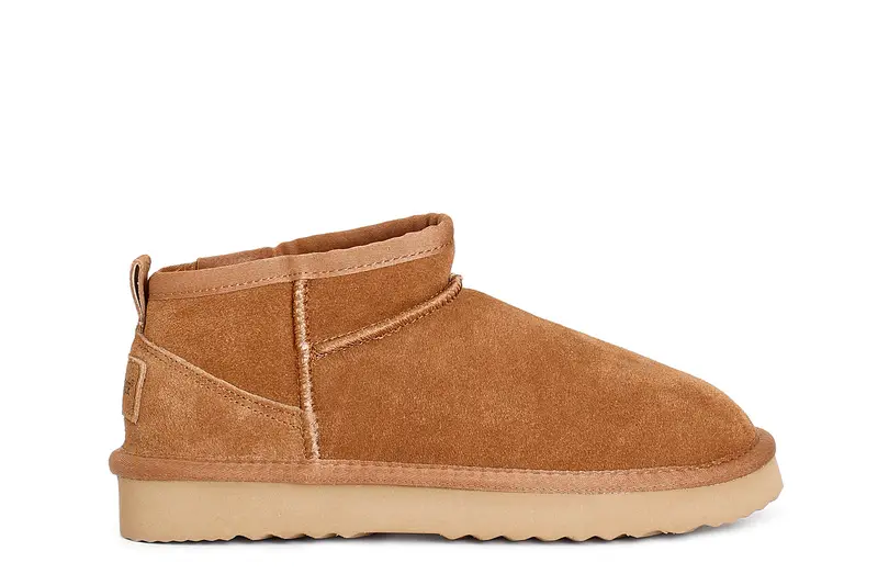 tronchetto alla caviglia in pelle scamosciata camel