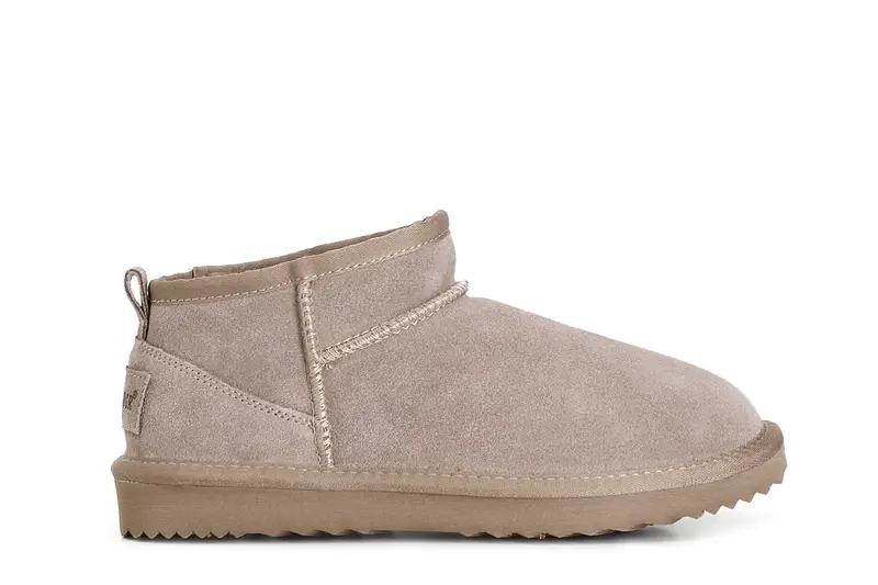 tronchetto alla caviglia in pelle scamosciata taupe