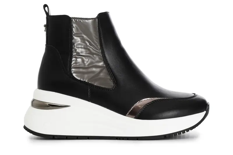 tronchetto con riporto in nylon nero/antracite