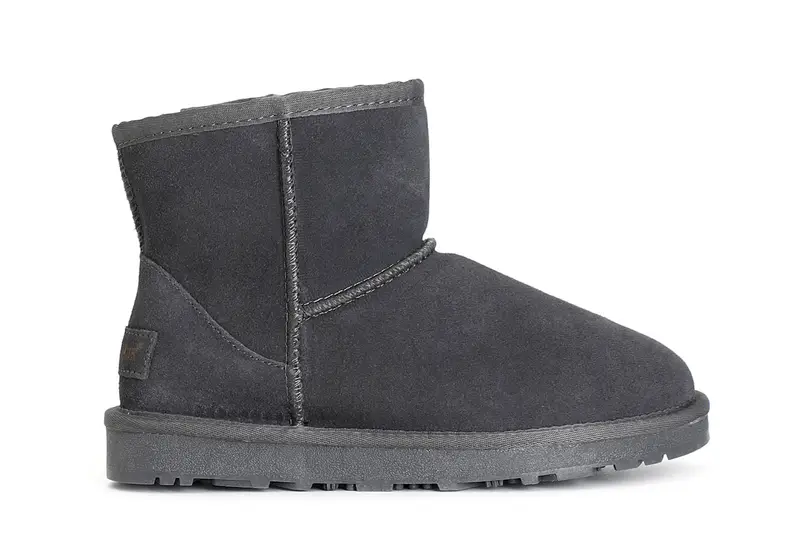 tronchetto da donna con pelliccia sintetica grigio